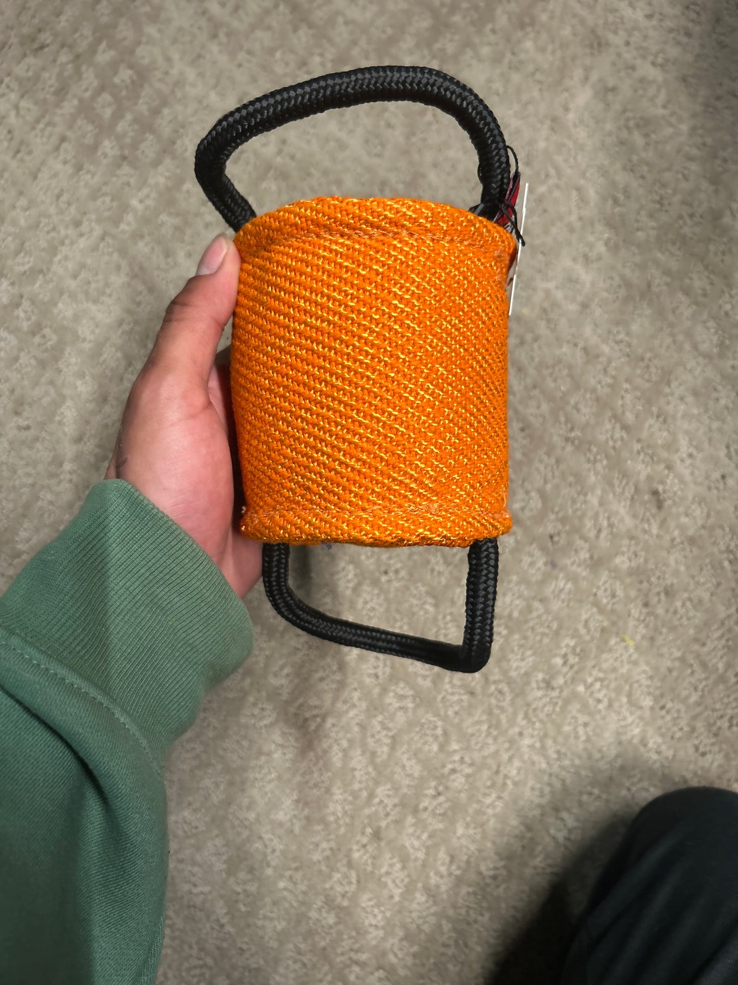 Small cylinder/barrel roll Pillow with 2 Tubular Handles