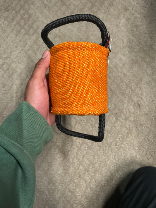 Small cylinder/barrel roll Pillow with 2 Tubular Handles