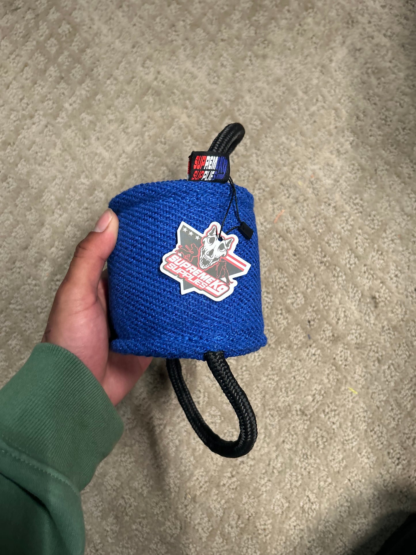 Small cylinder/barrel roll Pillow with 2 Tubular Handles